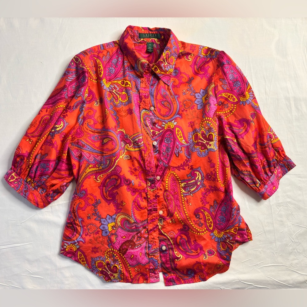 Ralph Lauren Orange and Purple Paisley Shirt